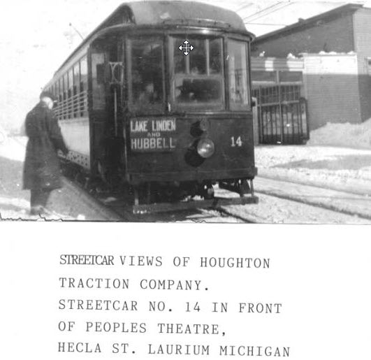 Peoples Theatre - Old Streetcar In Front Of Theater (newer photo)